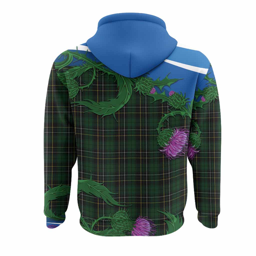 MacAlpine (MacAlpin) Tartan Family Crest Hoodie Thistle in Minimalism