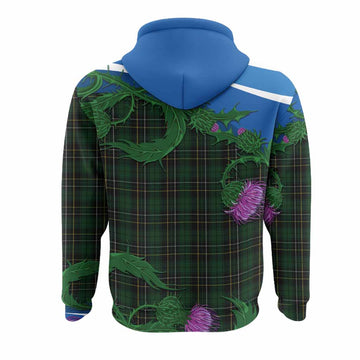 MacAlpine (MacAlpin) Tartan Family Crest Hoodie Thistle in Minimalism