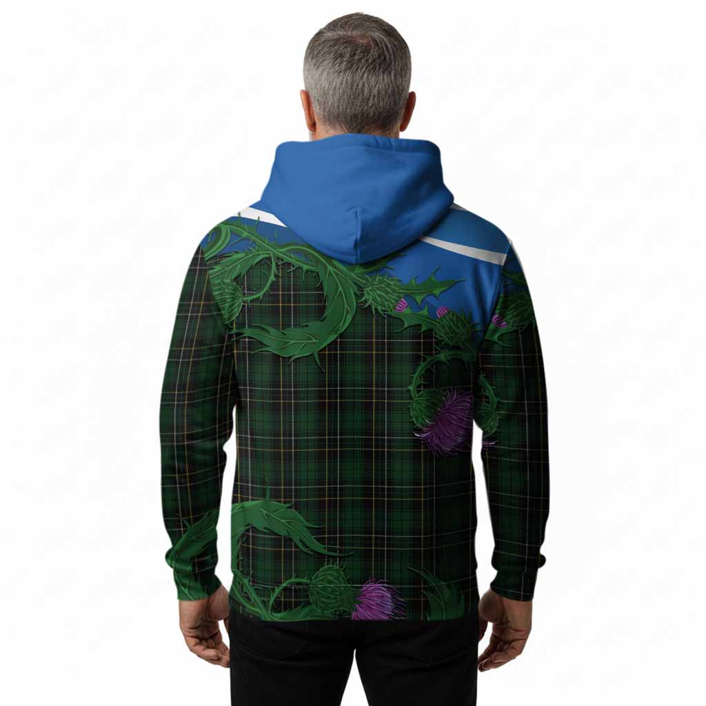MacAlpine (MacAlpin) Tartan Family Crest Hoodie Thistle in Minimalism