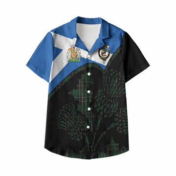 MacAlpine (MacAlpin) Tartan Family Crest Kid Hawaiian Shirt Scotland Thistle Floral Flag Style