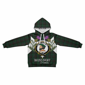 MacAlpine (MacAlpin) Tartan Family Crest Kid Hoodie Scottish Burns Night Thistle Floral