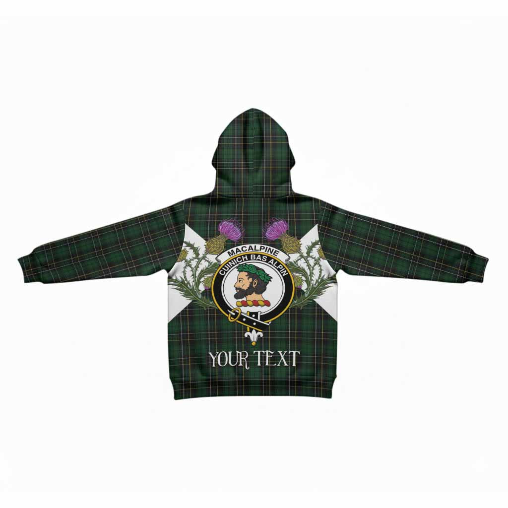 MacAlpine (MacAlpin) Tartan Family Crest Kid Hoodie Scottish Burns Night Thistle Floral