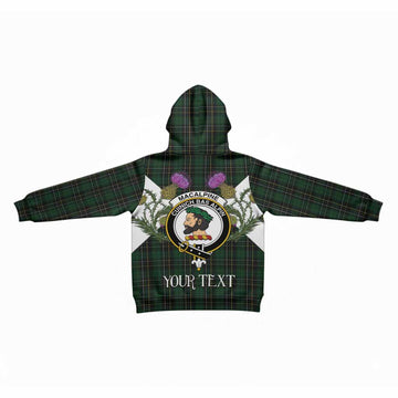 MacAlpine (MacAlpin) Tartan Family Crest Kid Hoodie Scottish Burns Night Thistle Floral