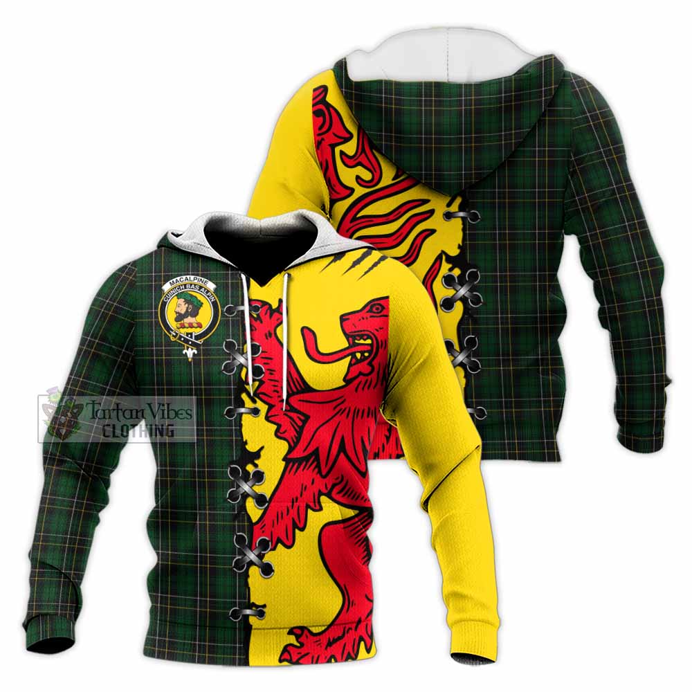MacAlpine (MacAlpin) Tartan Family Crest Knitted Hoodie Lion Rampant Honor - Tartan Vibes Clothing