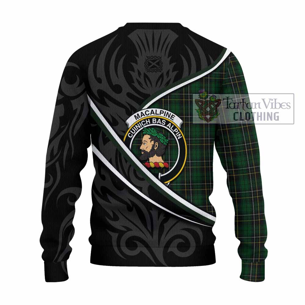 MacAlpine (MacAlpin) Tartan Family Crest Knitted Sweater Celtic Scottish Thistle Floral - Tartan Vibes Clothing