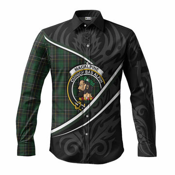 MacAlpine (MacAlpin) Tartan Family Crest Long Sleeve Button Shirts Celtic Scottish Thistle Floral - Tartan Vibes Clothing