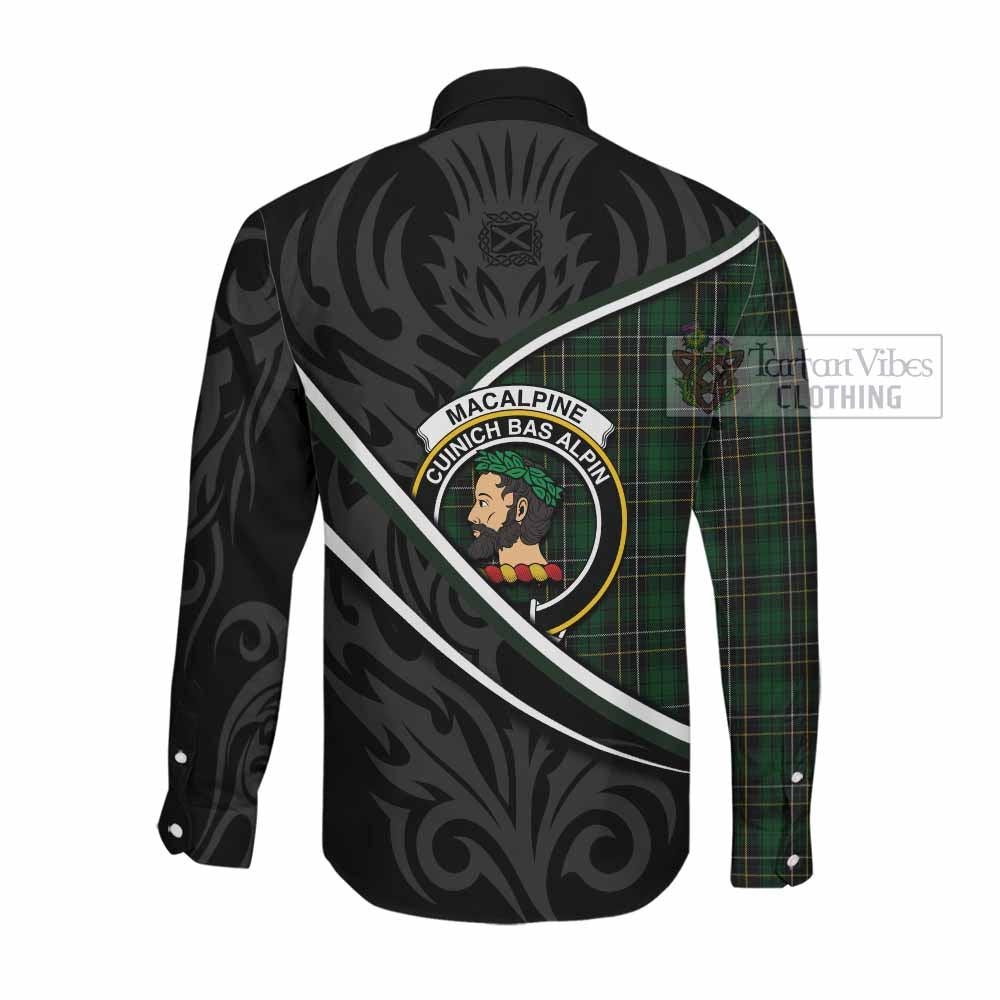MacAlpine (MacAlpin) Tartan Family Crest Long Sleeve Button Shirts Celtic Scottish Thistle Floral - Tartan Vibes Clothing