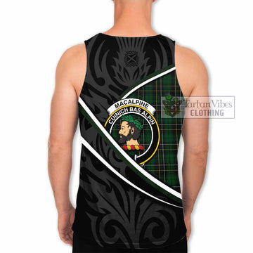 MacAlpine (MacAlpin) Tartan Family Crest Men Tank Top Celtic Scottish Thistle Floral - Tartan Vibes Clothing