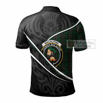 MacAlpine (MacAlpin) Tartan Family Crest Polo Shirt Celtic Scottish Thistle Floral - Tartan Vibes Clothing
