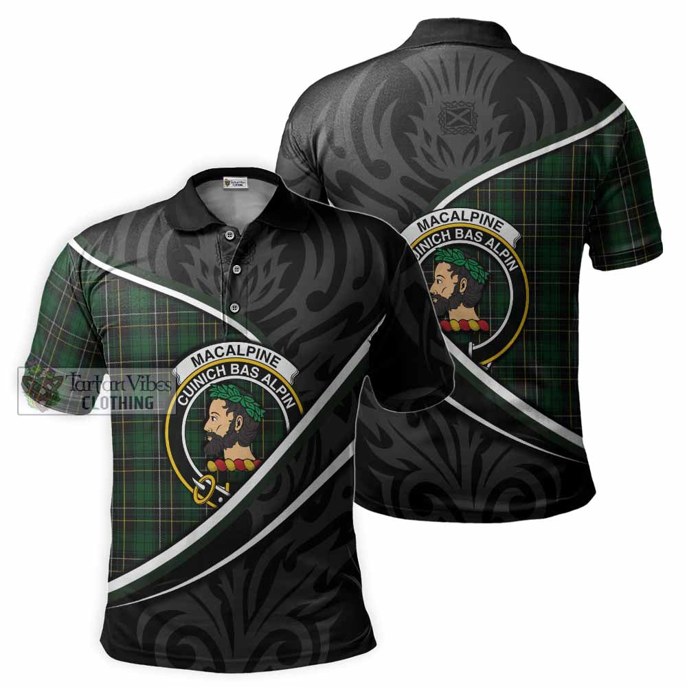 MacAlpine (MacAlpin) Tartan Family Crest Polo Shirt Celtic Scottish Thistle Floral - Tartan Vibes Clothing
