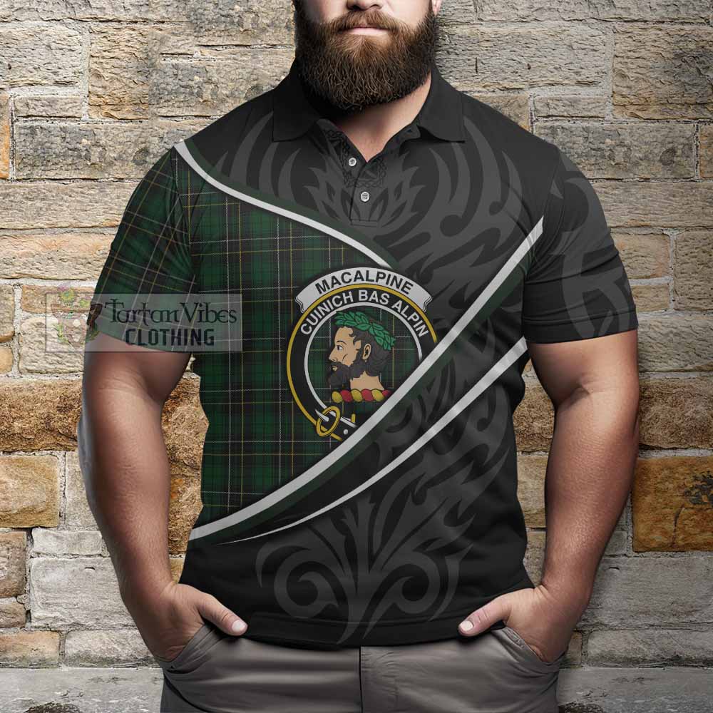 MacAlpine (MacAlpin) Tartan Family Crest Polo Shirt Celtic Scottish Thistle Floral - Tartan Vibes Clothing
