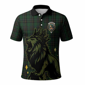 MacAlpine (MacAlpin) Tartan Family Crest Polo Shirt Crowned Lion Roaring