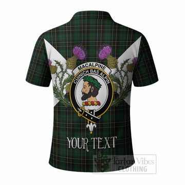 MacAlpine (MacAlpin) Tartan Family Crest Polo Shirt Scottish Burns Night Thistle Floral