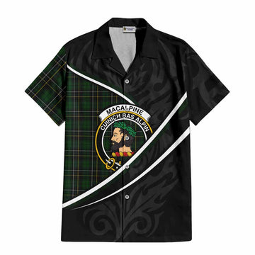 MacAlpine (MacAlpin) Tartan Family Crest Short Sleeve Button Shirt Celtic Scottish Thistle Floral - Tartan Vibes Clothing