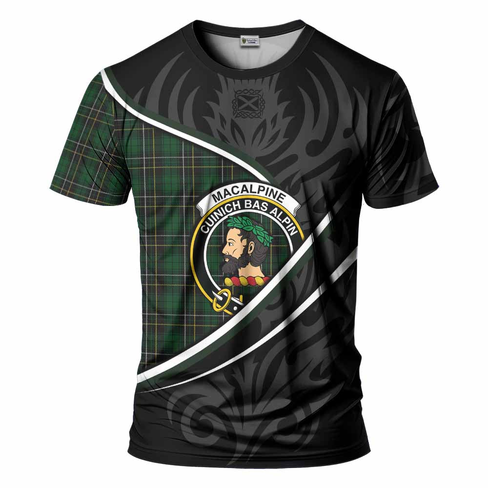 MacAlpine (MacAlpin) Tartan Family Crest T-shirt Celtic Scottish Thistle Floral - Tartan Vibes Clothing