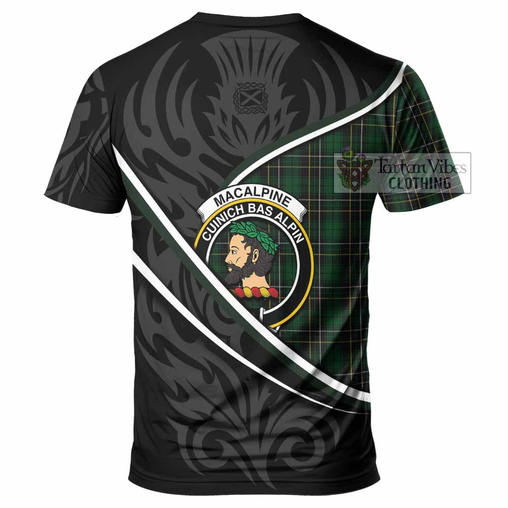 MacAlpine (MacAlpin) Tartan Family Crest T-shirt Celtic Scottish Thistle Floral - Tartan Vibes Clothing