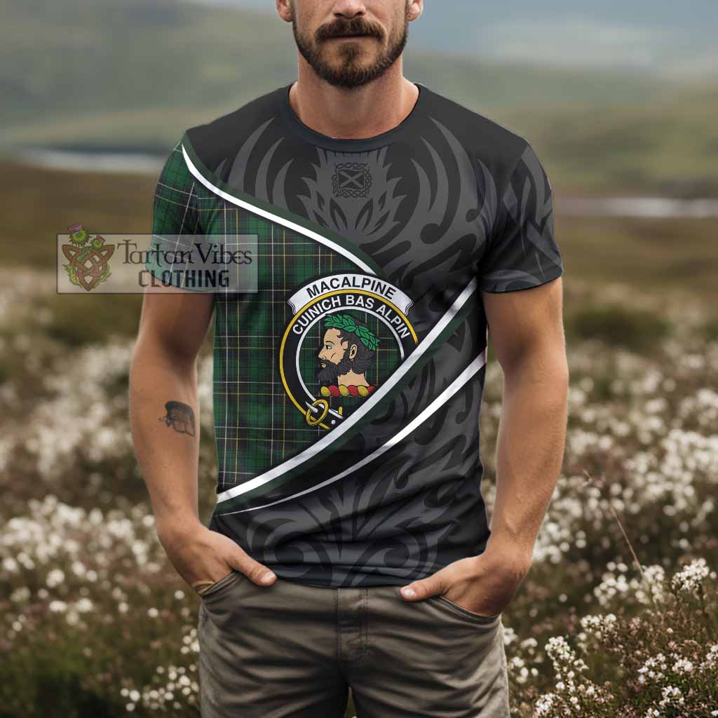 MacAlpine (MacAlpin) Tartan Family Crest T-shirt Celtic Scottish Thistle Floral - Tartan Vibes Clothing