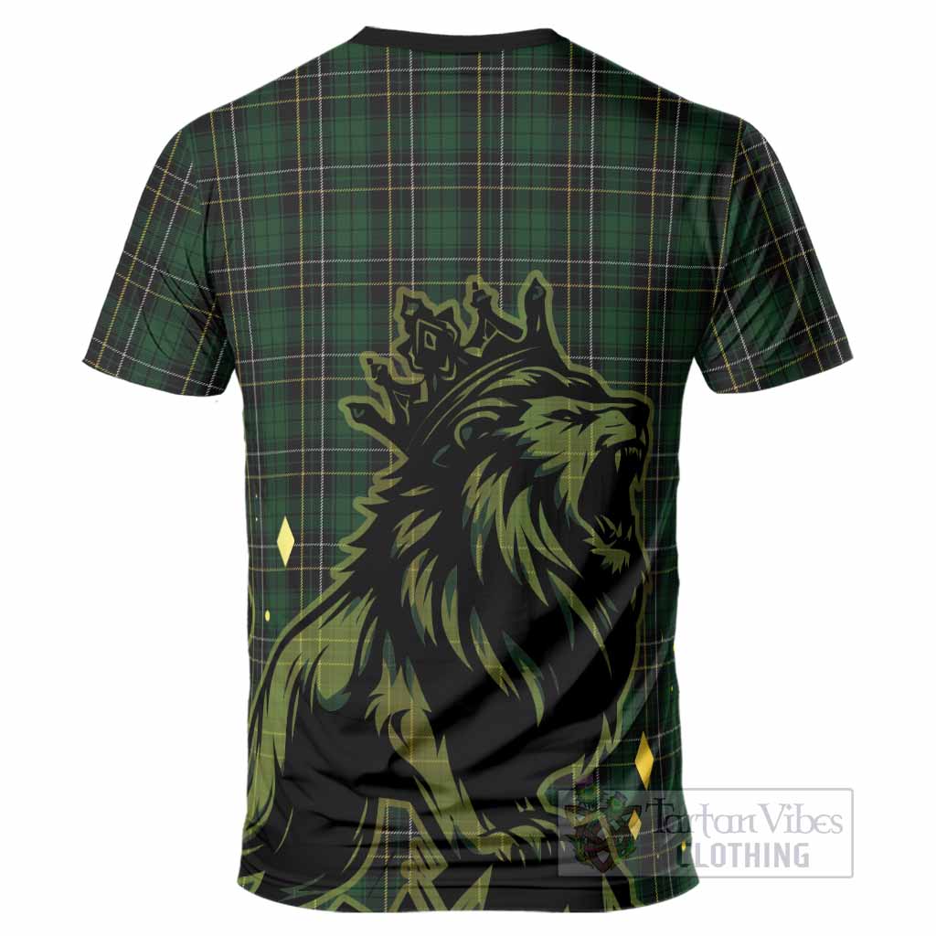 MacAlpine (MacAlpin) Tartan Family Crest T-Shirt Crowned Lion Roaring