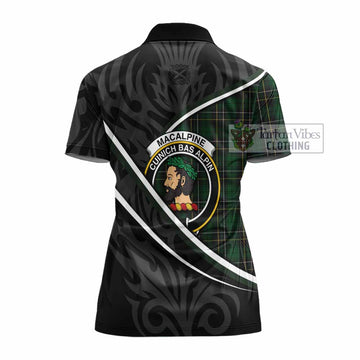 MacAlpine (MacAlpin) Tartan Family Crest Women's Polo Shirt Celtic Scottish Thistle Floral - Tartan Vibes Clothing