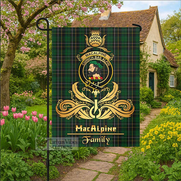 MacAlpine (MacAlpin) Tartan Garden Flag with Highland Thistle Cherish Family Crest Style