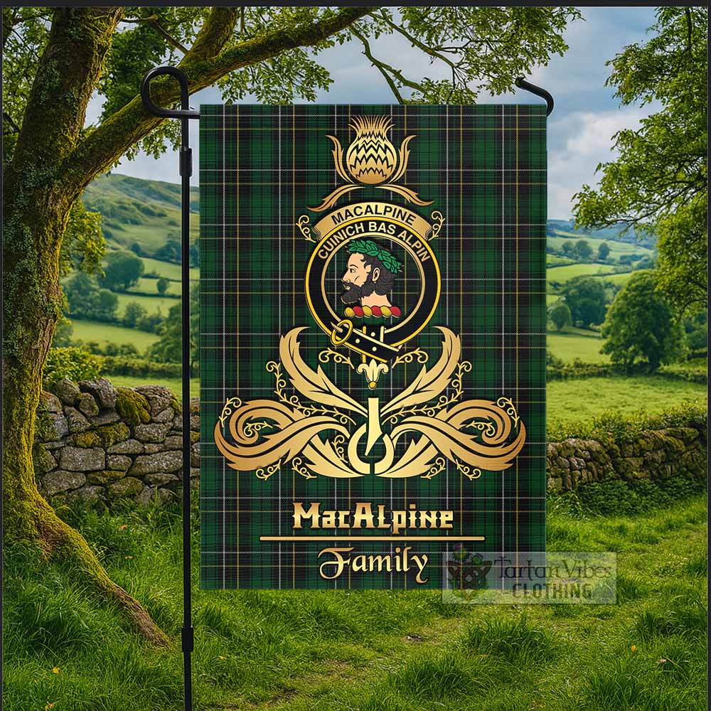 MacAlpine (MacAlpin) Tartan Garden Flag with Highland Thistle Cherish Family Crest Style - Tartan Vibes Clothing