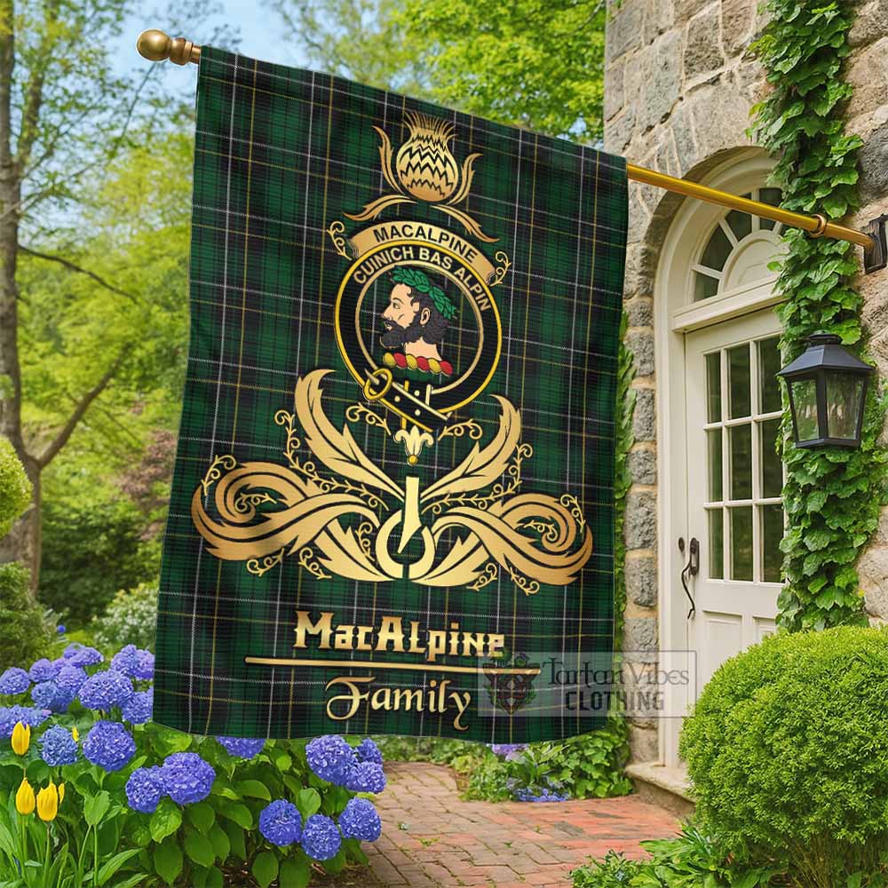 MacAlpine (MacAlpin) Tartan Garden Flag with Highland Thistle Cherish Family Crest Style - Tartan Vibes Clothing