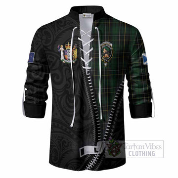 MacAlpine (MacAlpin) Tartan Ghillie Shirt New Zealand Pattern Unique Zipper Stylized