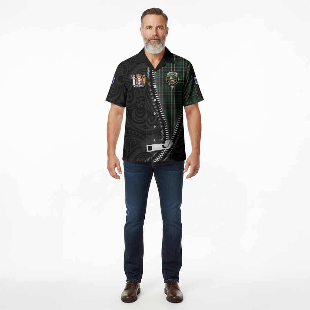 MacAlpine (MacAlpin) Tartan Hawaiian Shirt New Zealand Pattern Unique Zipper Stylized