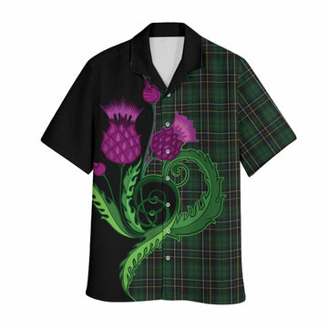 MacAlpine (MacAlpin) Tartan Hawaiian Shirt Traditional Scottish Thistle