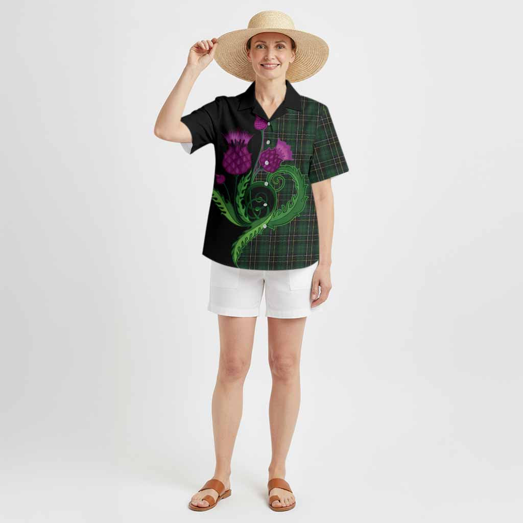 MacAlpine (MacAlpin) Tartan Hawaiian Shirt Traditional Scottish Thistle