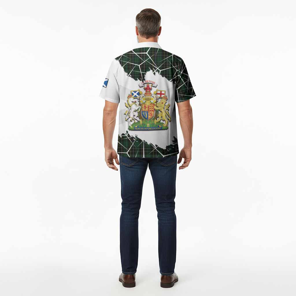 MacAlpine (MacAlpin) Tartan Hawaiian Shirt with Family Crest and Lion Rampant Grunge Style