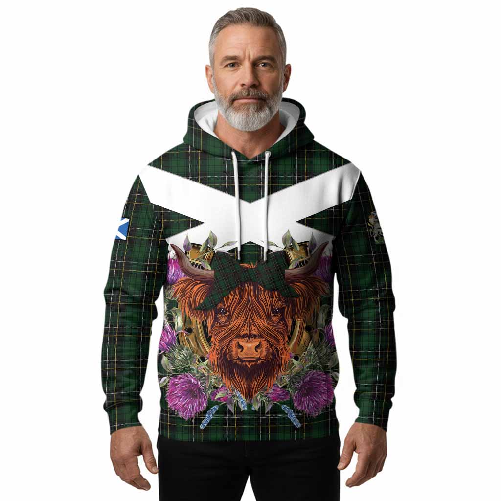 MacAlpine (MacAlpin) Tartan Hoodie Scottish Thistle Heilan Coo