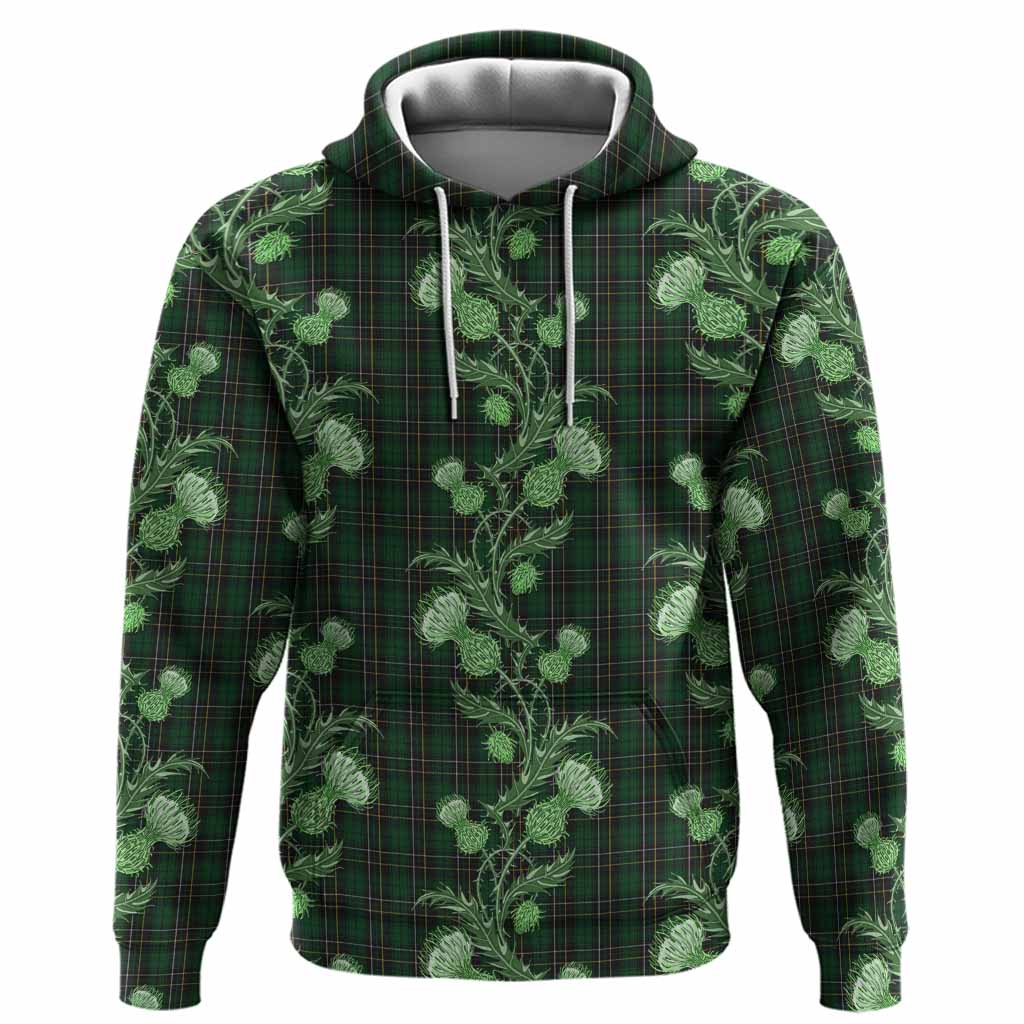 MacAlpine (MacAlpin) Tartan Hoodie Seamless Scottish Thistle Flowers