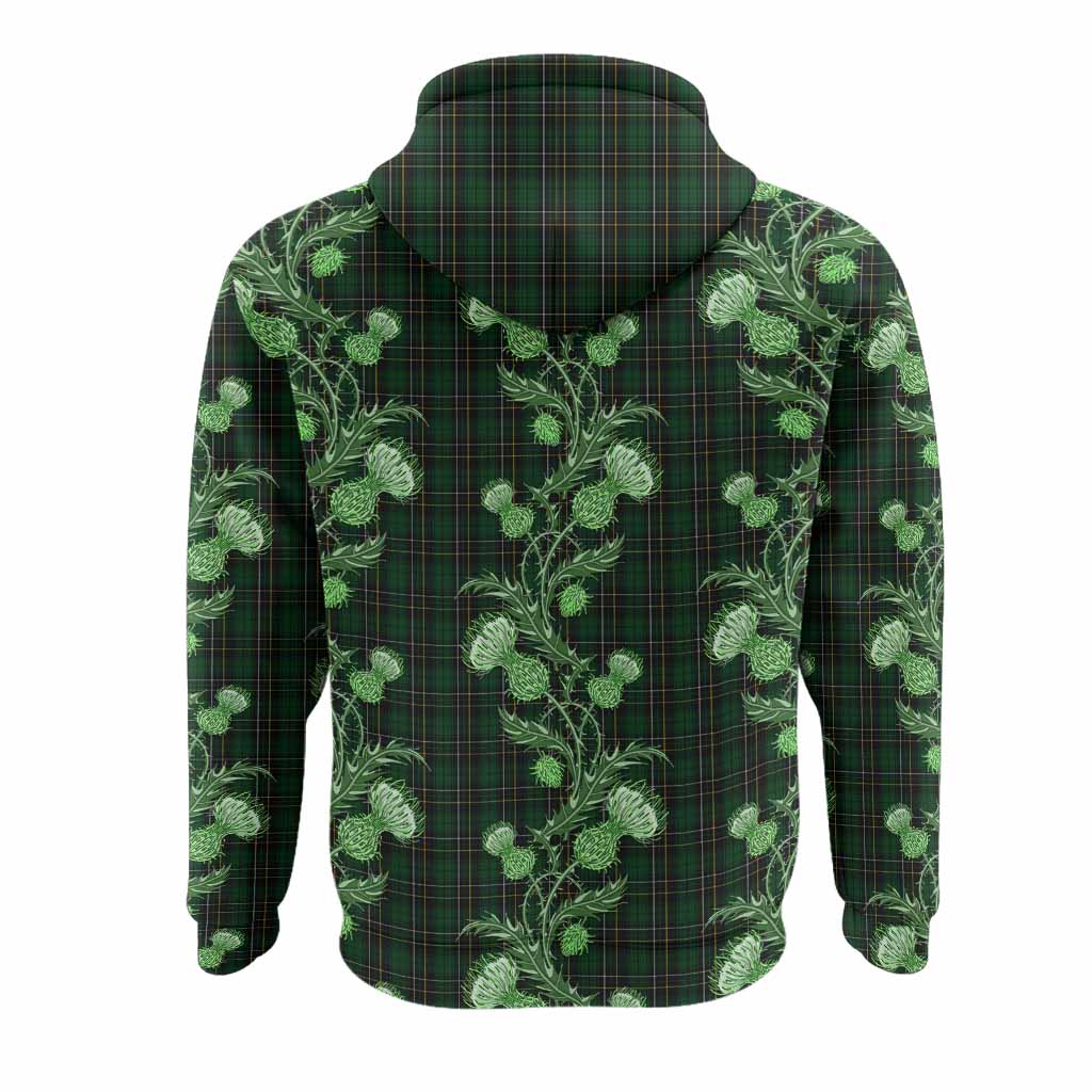 MacAlpine (MacAlpin) Tartan Hoodie Seamless Scottish Thistle Flowers