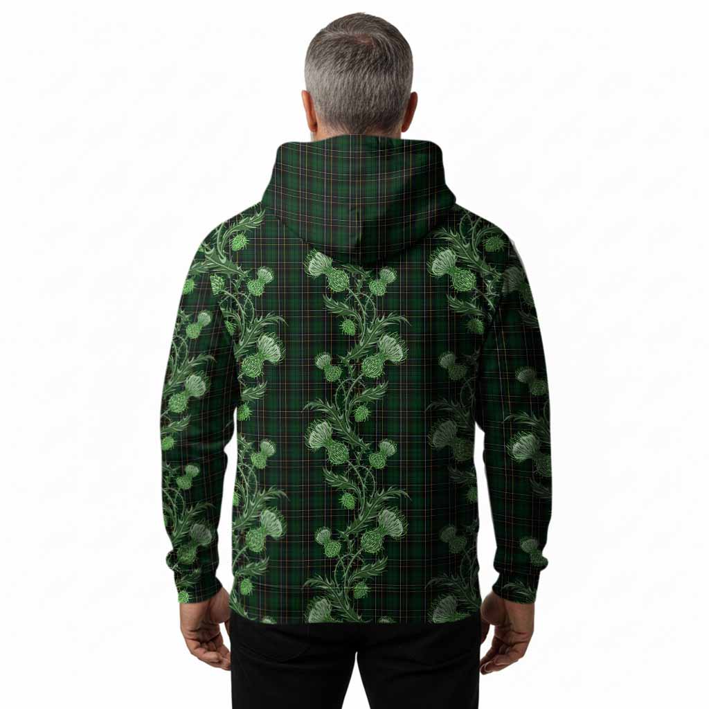 MacAlpine (MacAlpin) Tartan Hoodie Seamless Scottish Thistle Flowers