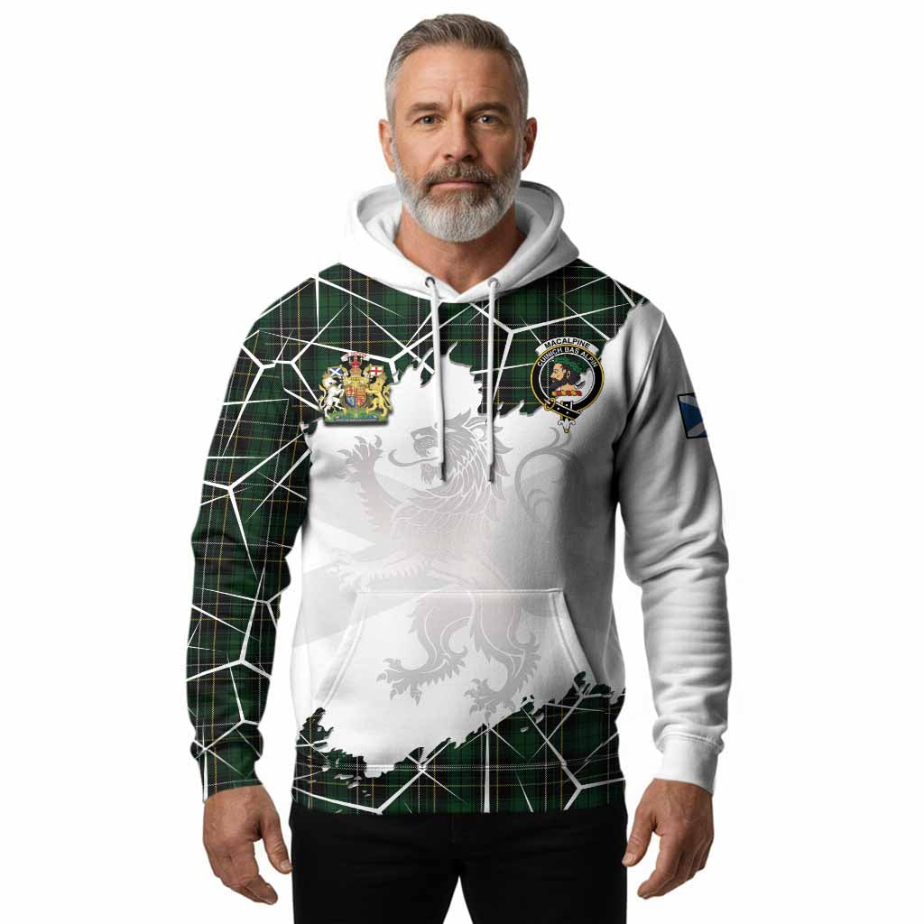 MacAlpine (MacAlpin) Tartan Hoodie with Family Crest and Lion Rampant Grunge Style