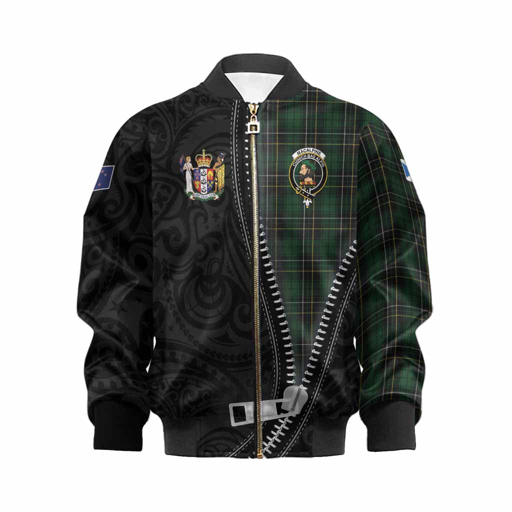 MacAlpine (MacAlpin) Tartan Kid Bomber Jacket New Zealand Pattern Unique Zipper Stylized