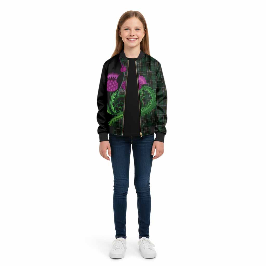 MacAlpine (MacAlpin) Tartan Kid Bomber Jacket Traditional Scottish Thistle