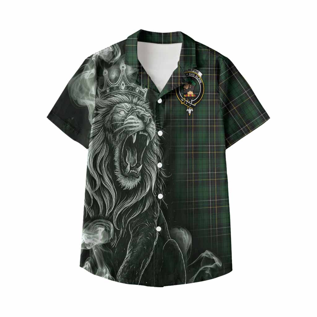 MacAlpine (MacAlpin) Tartan Kid Hawaiian Shirt Roaring Lion Heritage