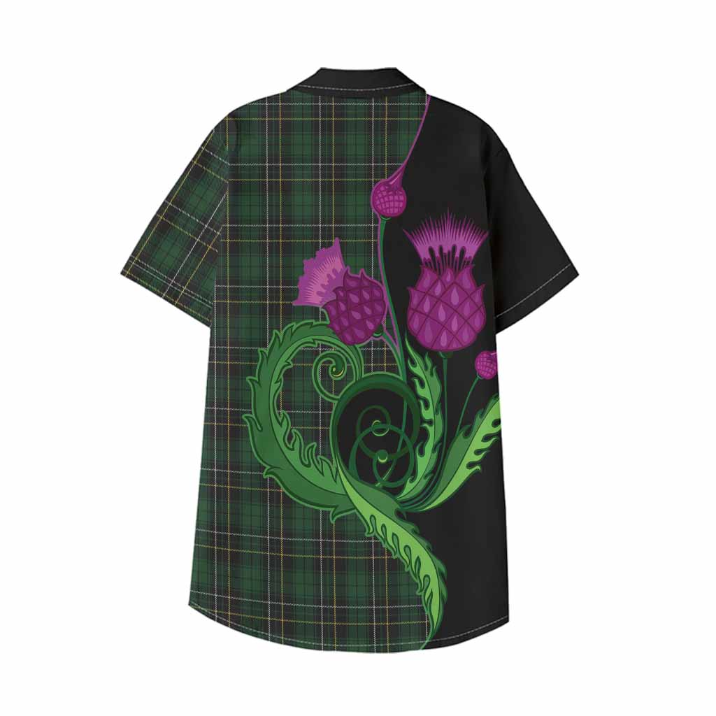 MacAlpine (MacAlpin) Tartan Kid Hawaiian Shirt Traditional Scottish Thistle