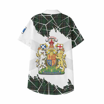 MacAlpine (MacAlpin) Tartan Kid Hawaiian Shirt with Family Crest and Lion Rampant Grunge Style
