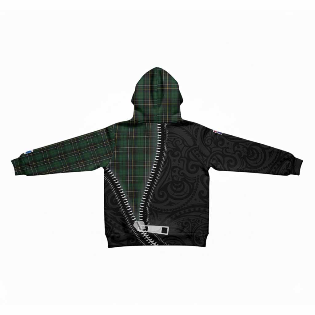 MacAlpine (MacAlpin) Tartan Kid Hoodie New Zealand Pattern Unique Zipper Stylized