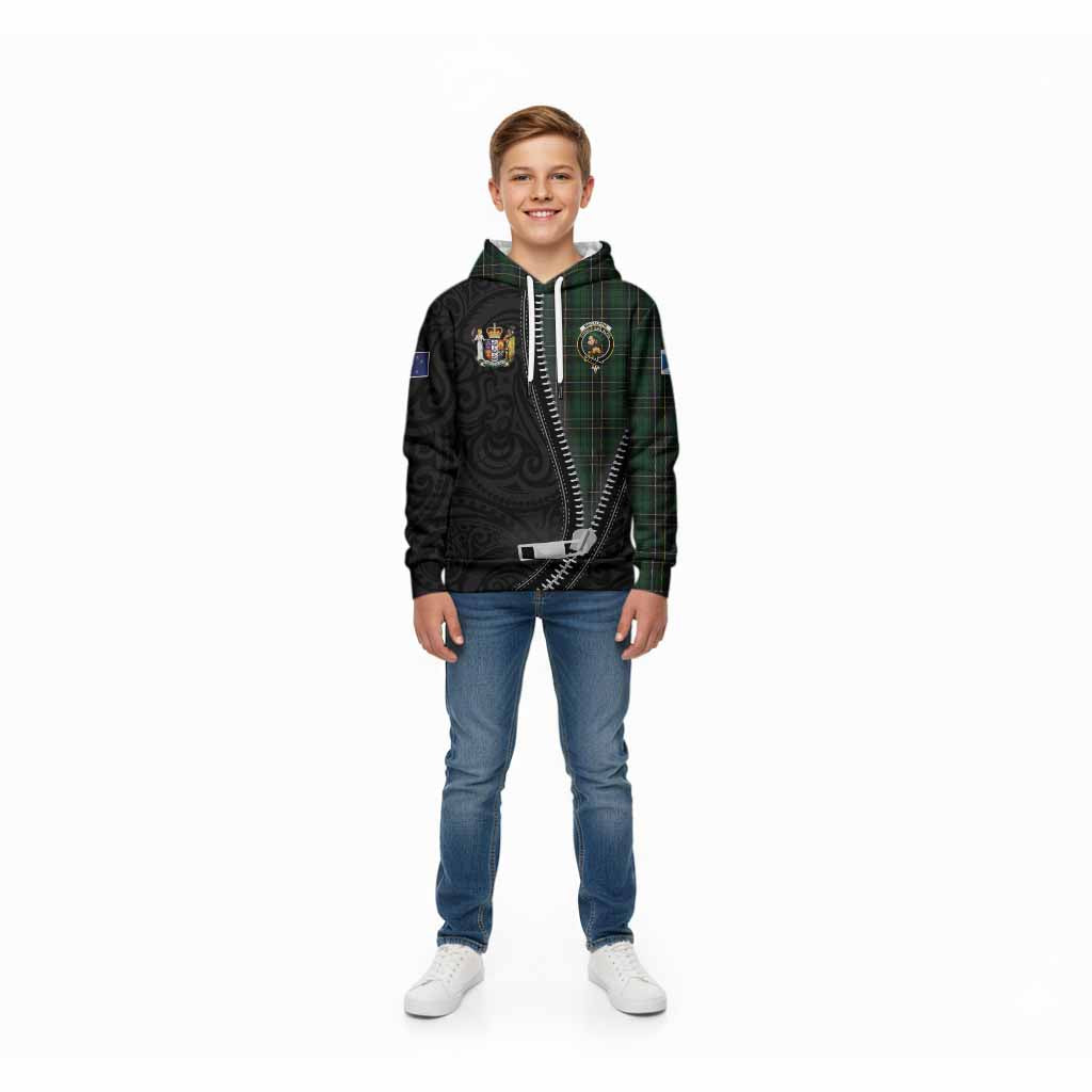 MacAlpine (MacAlpin) Tartan Kid Hoodie New Zealand Pattern Unique Zipper Stylized