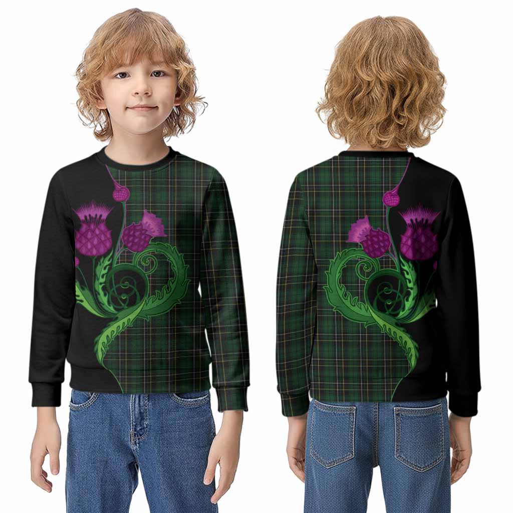 MacAlpine (MacAlpin) Tartan Kid Knitted Sweatshirt Traditional Scottish Thistle
