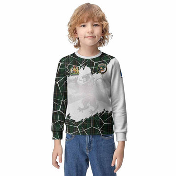 MacAlpine (MacAlpin) Tartan Kid Knitted Sweatshirt with Family Crest and Lion Rampant Grunge Style