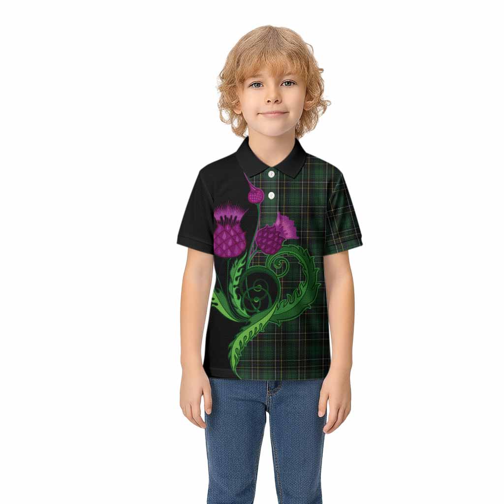 MacAlpine (MacAlpin) Tartan Kid Polo Shirt Traditional Scottish Thistle