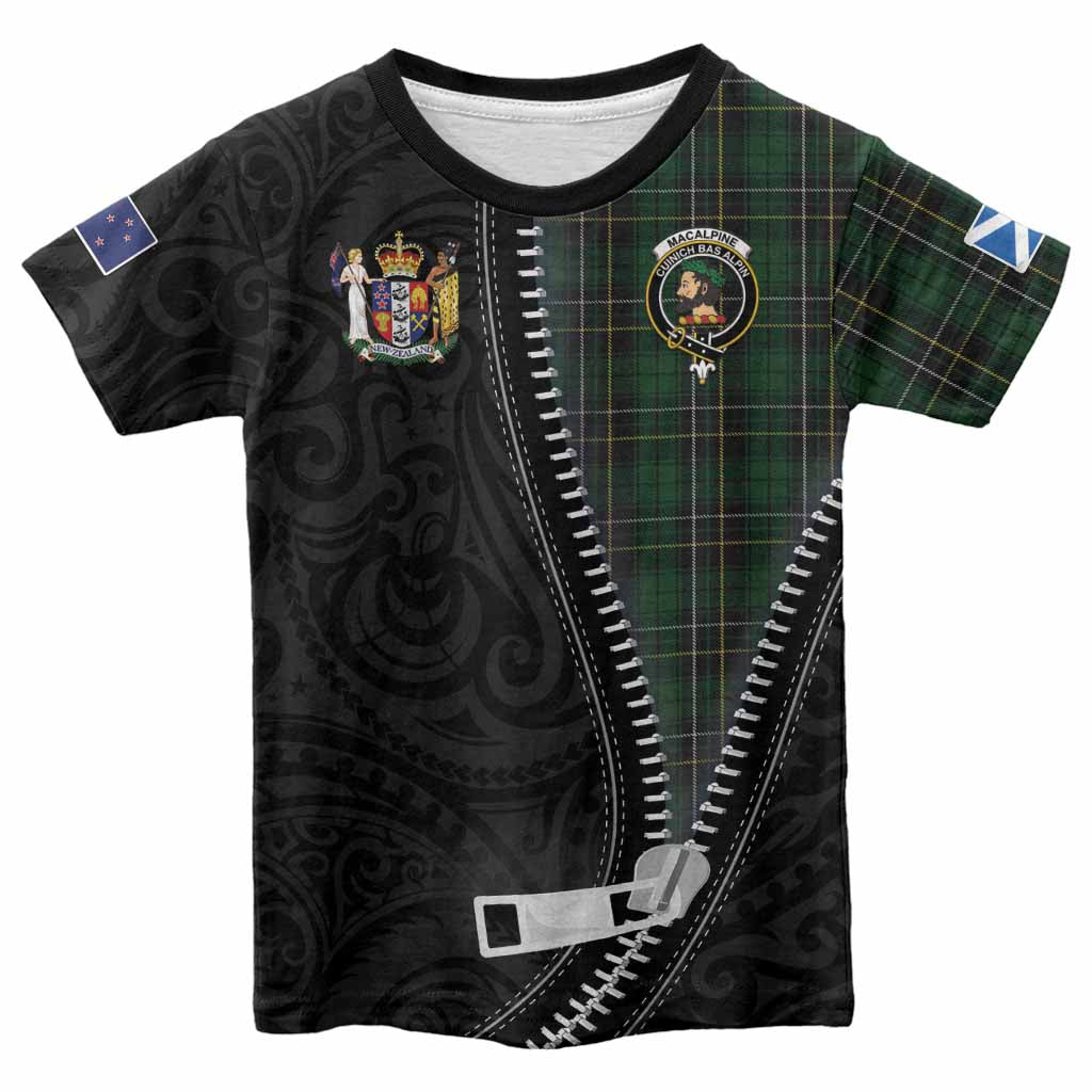 MacAlpine (MacAlpin) Tartan Kid T-shirt New Zealand Pattern Unique Zipper Stylized