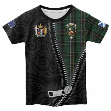 MacAlpine (MacAlpin) Tartan Kid T-shirt New Zealand Pattern Unique Zipper Stylized