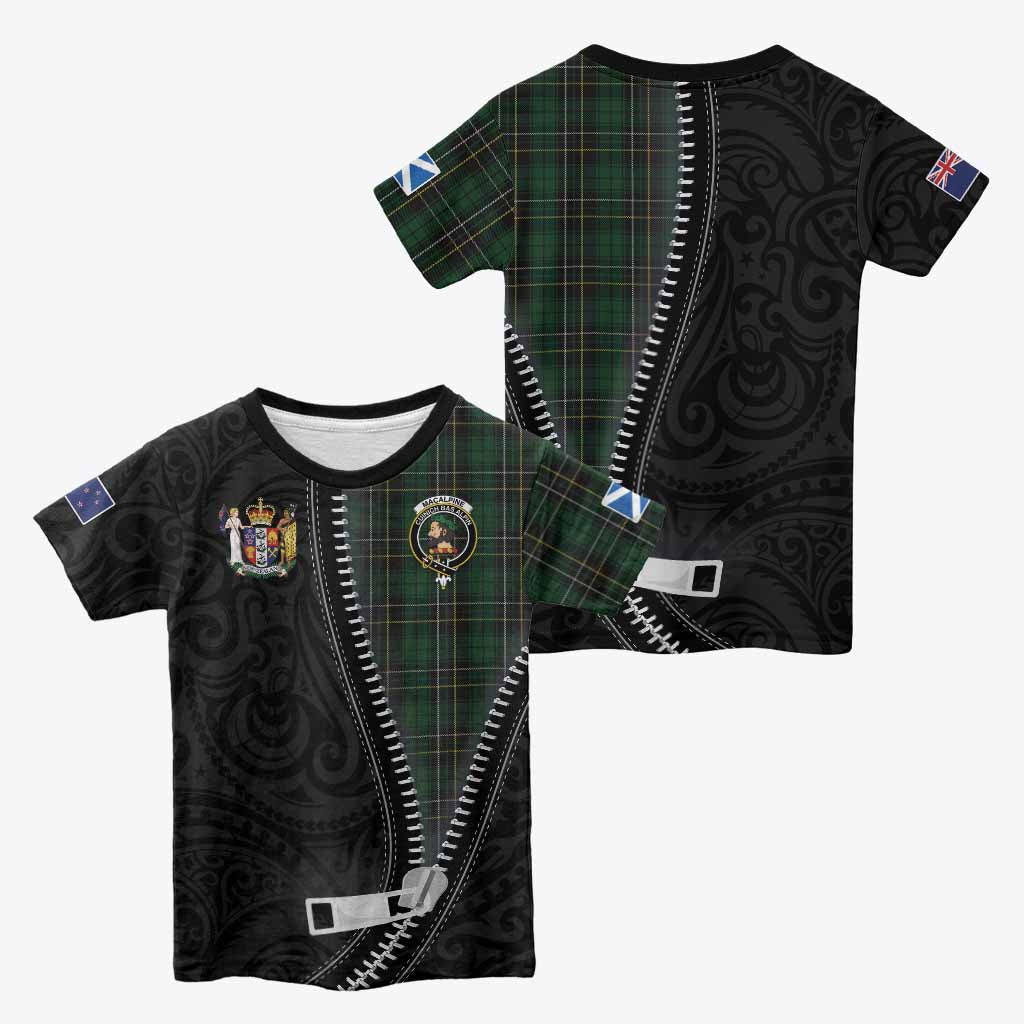 MacAlpine (MacAlpin) Tartan Kid T-shirt New Zealand Pattern Unique Zipper Stylized