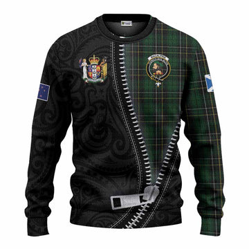 MacAlpine (MacAlpin) Tartan Knitted Sweater New Zealand Pattern Unique Zipper Stylized